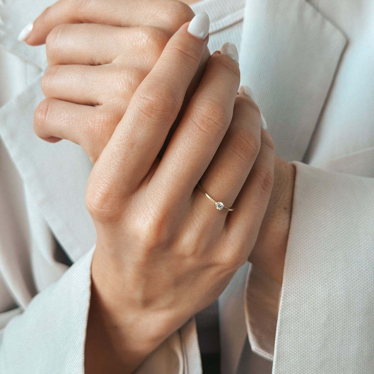 Златен пръстен Timeless - Диамант 0.1 CT - Indira