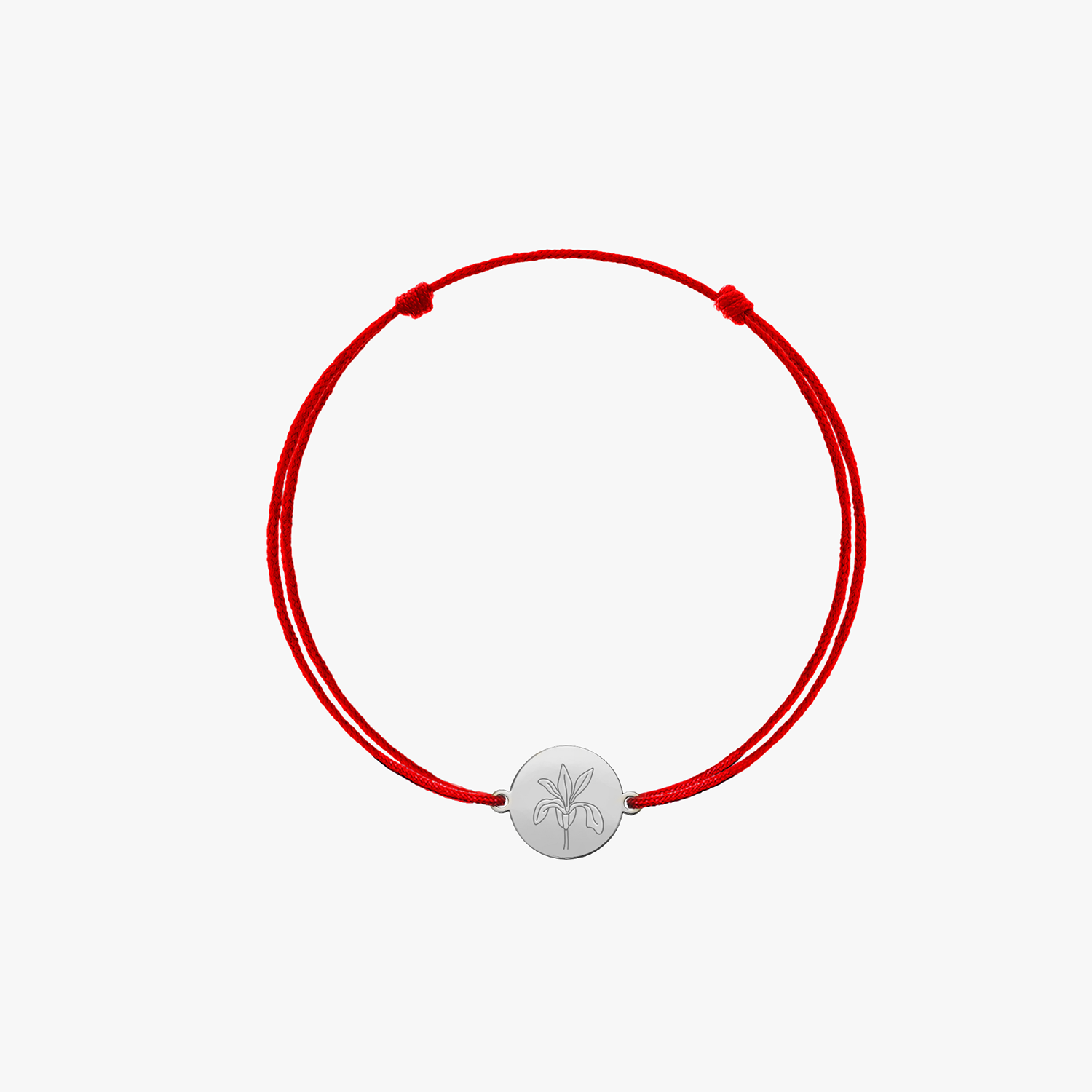 Детска регулируема гривна от бялo злато Birth Flower - февруари Ирис - Indira