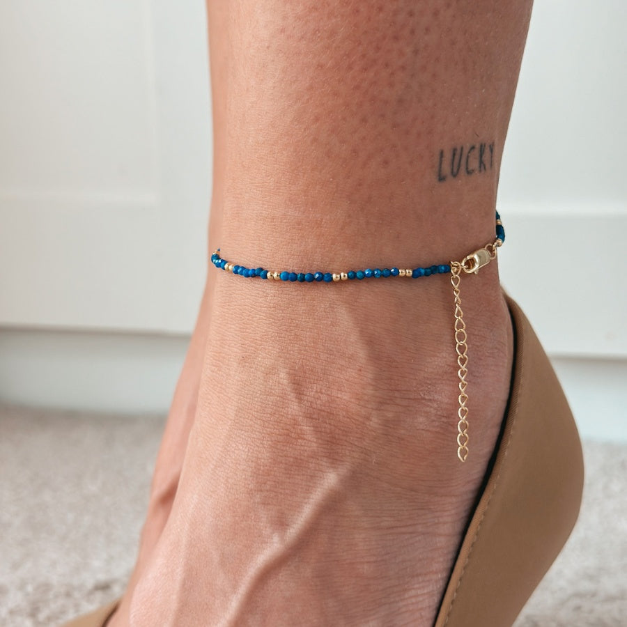 Сребърен глезеник SummerScape Golden – Lapis - Indira