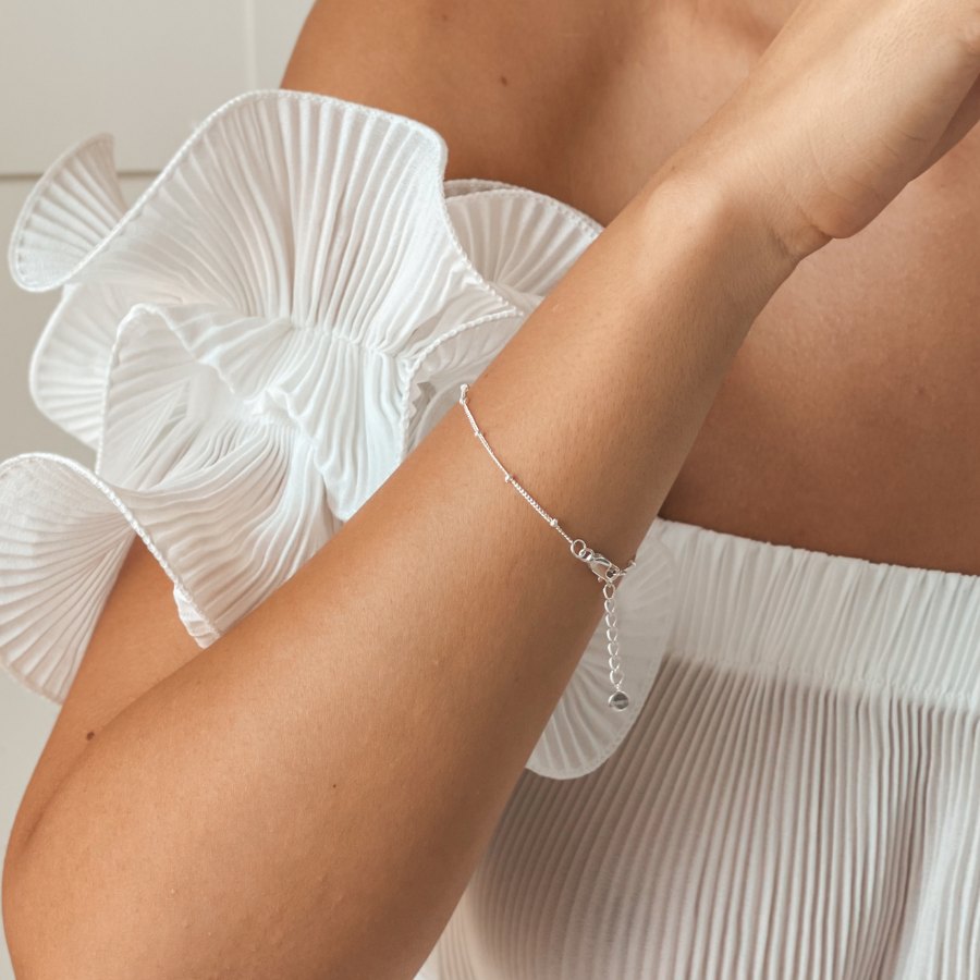 Сребърна гривна Beaded - Indira