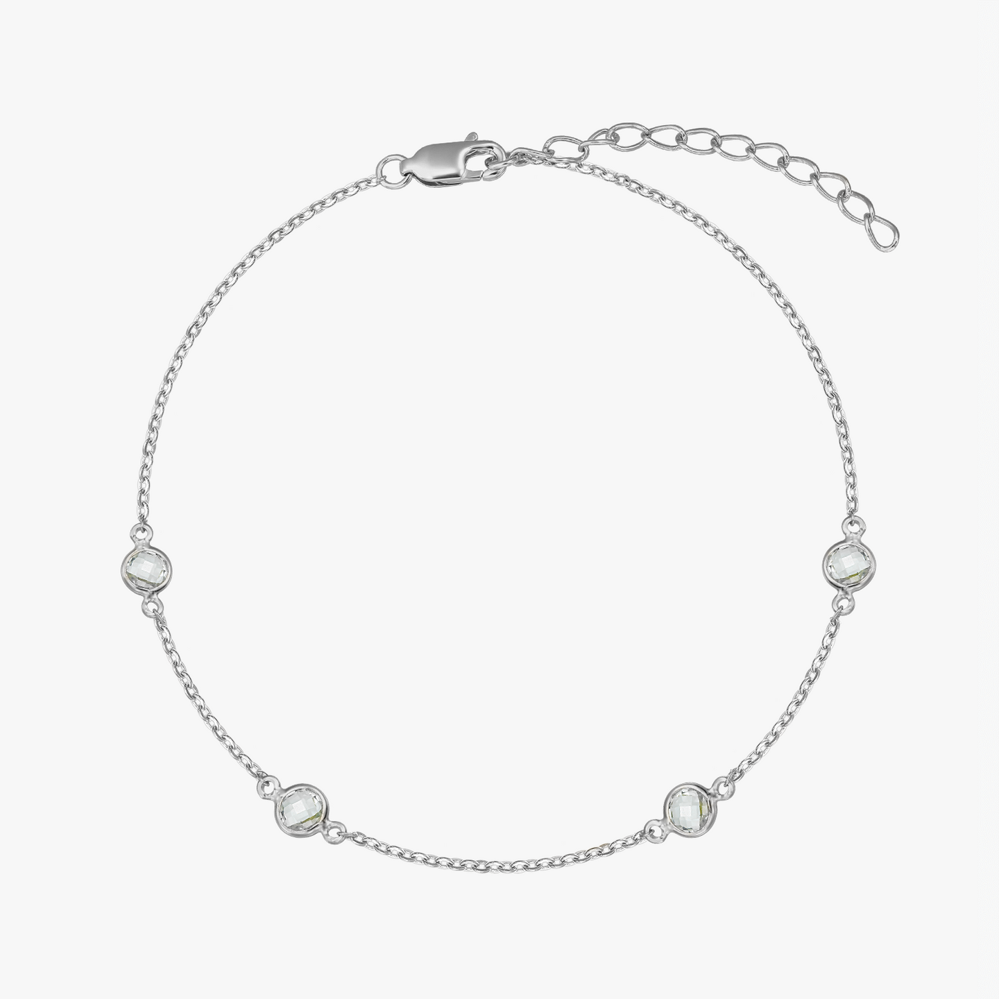 Сребърна гривна Birthstone Декември - Син Топаз - Indira