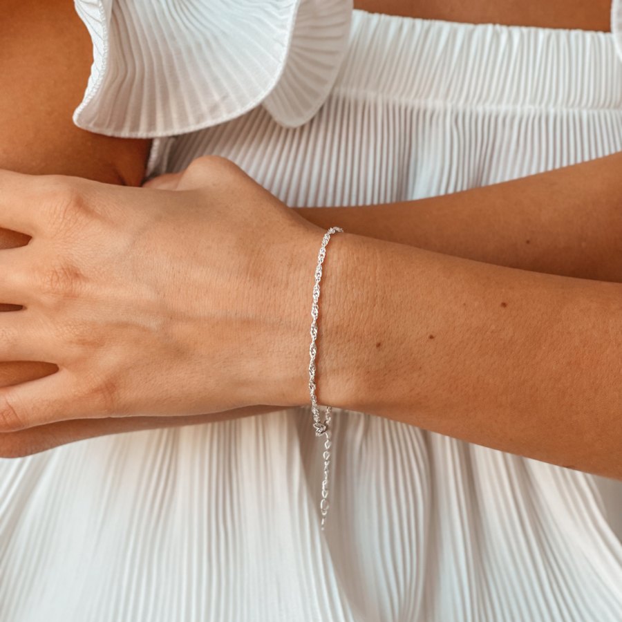 Сребърна гривна Singapore - Indira