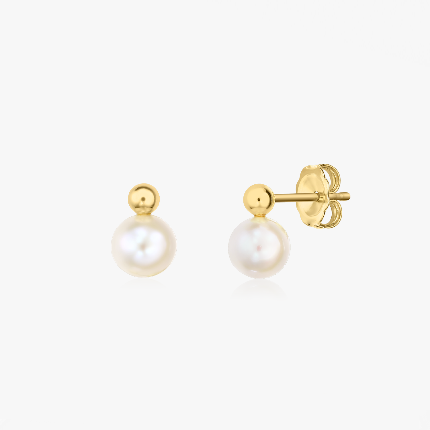 Сребърни обеци Golden Avery - Естествена перла - Indira