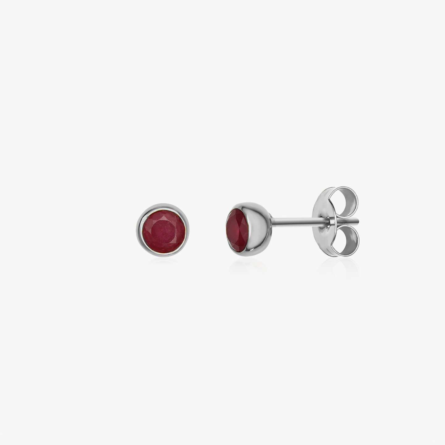 Сребърни обеци Birthstone July - Рубин - Indira