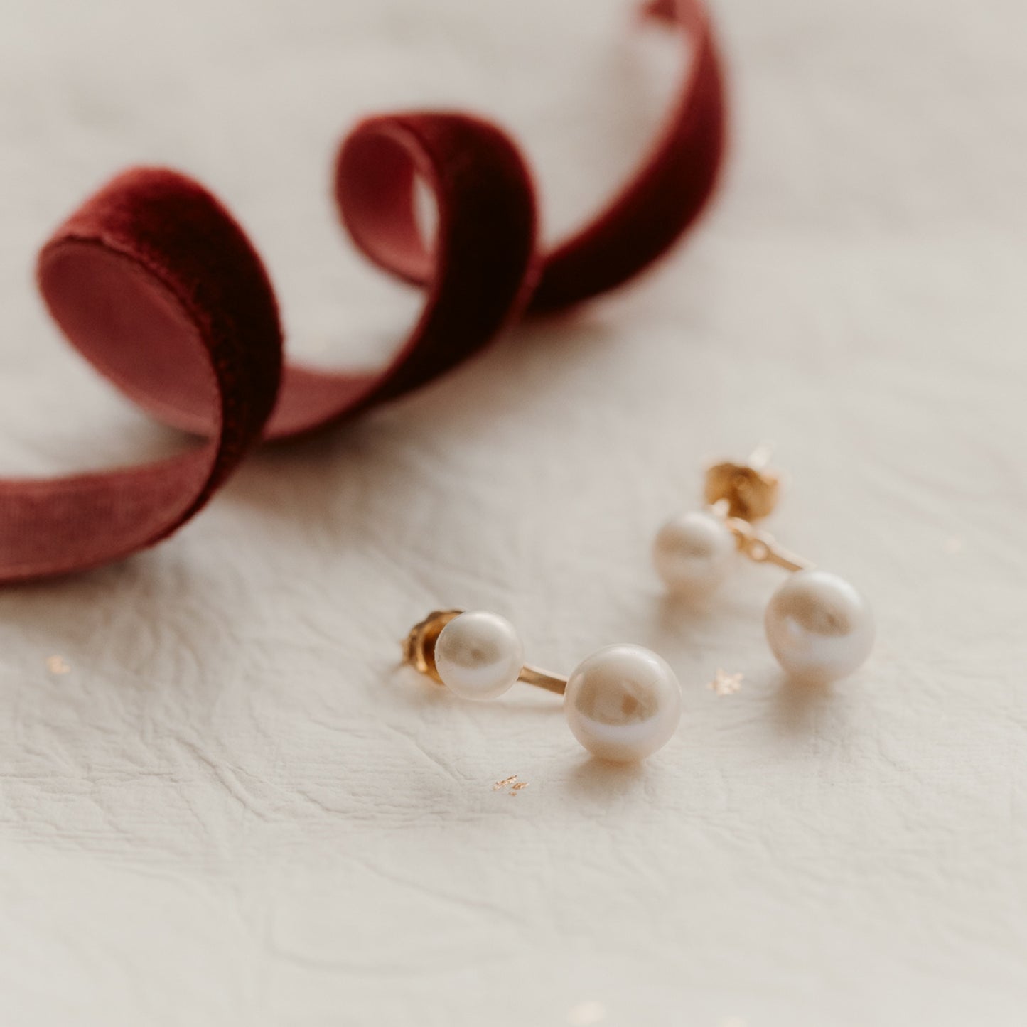 Cercei din argint Golden Duo - Perle naturale - Indira