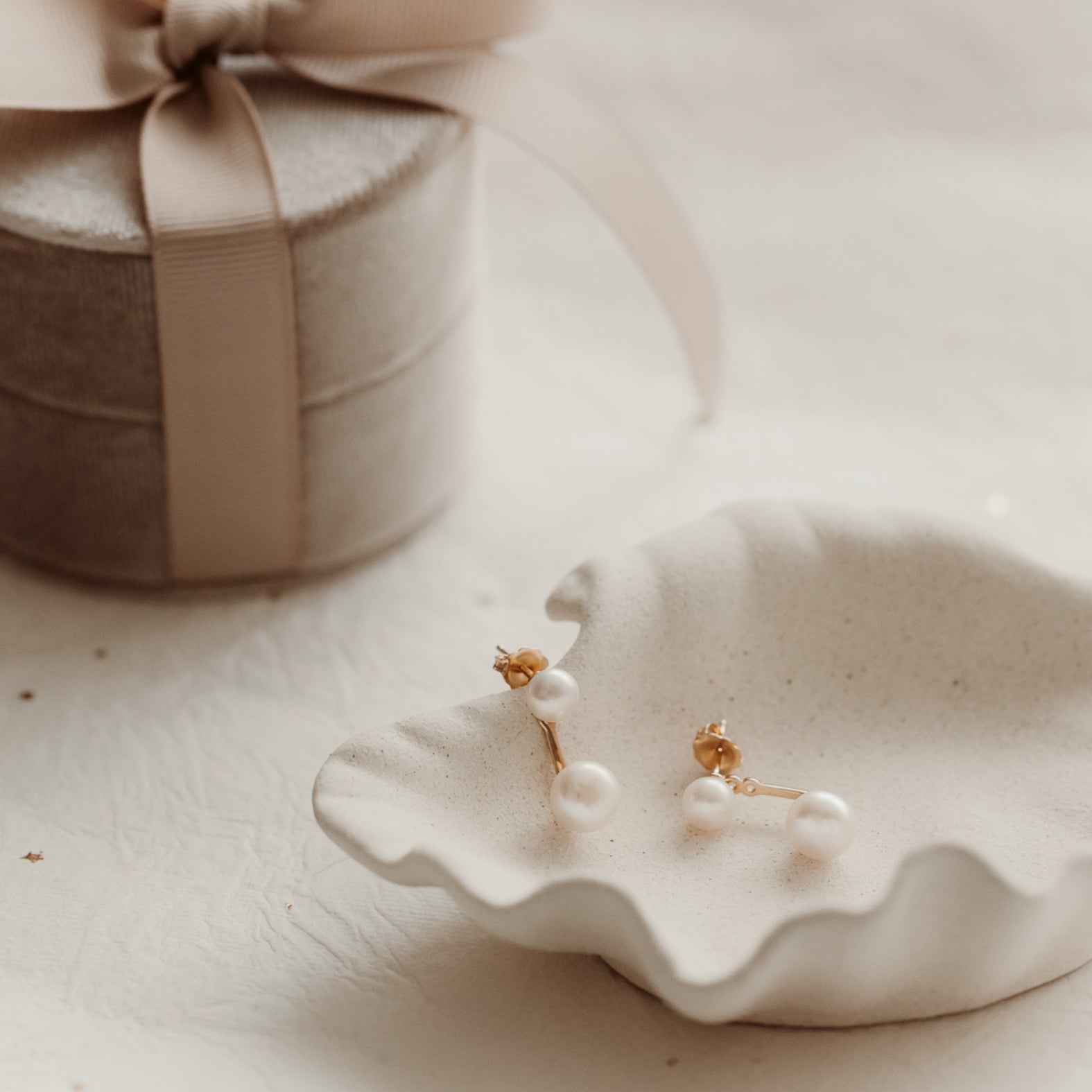 Cercei din argint Golden Duo - Perle naturale - Indira