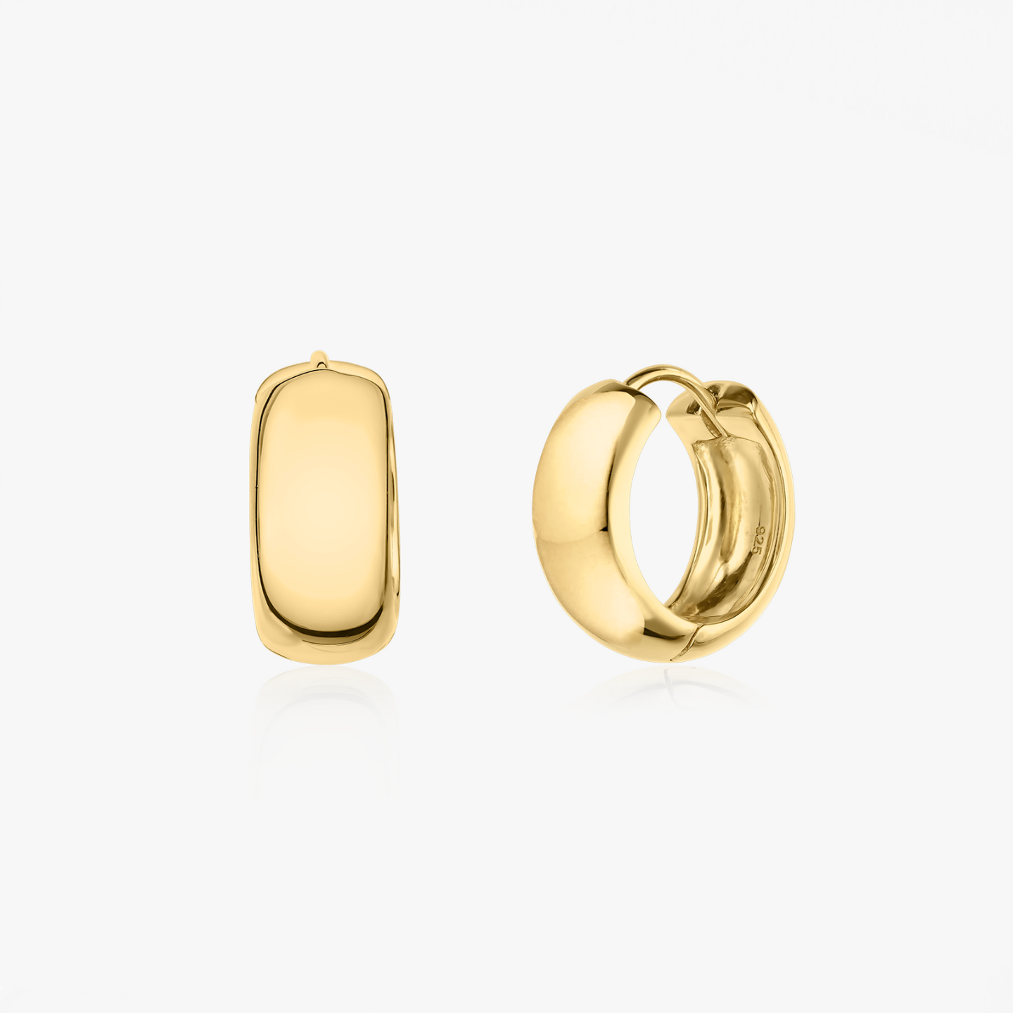 Обеци от сребро Golden Bold Maxi Hoops - Indira