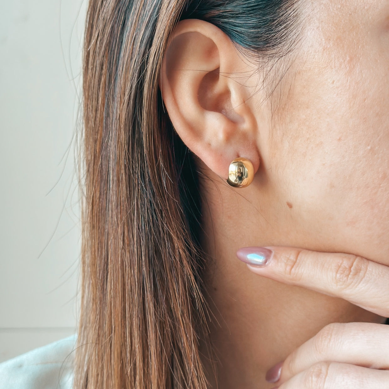 Cercei din argint placat cu aur Stella - Indira