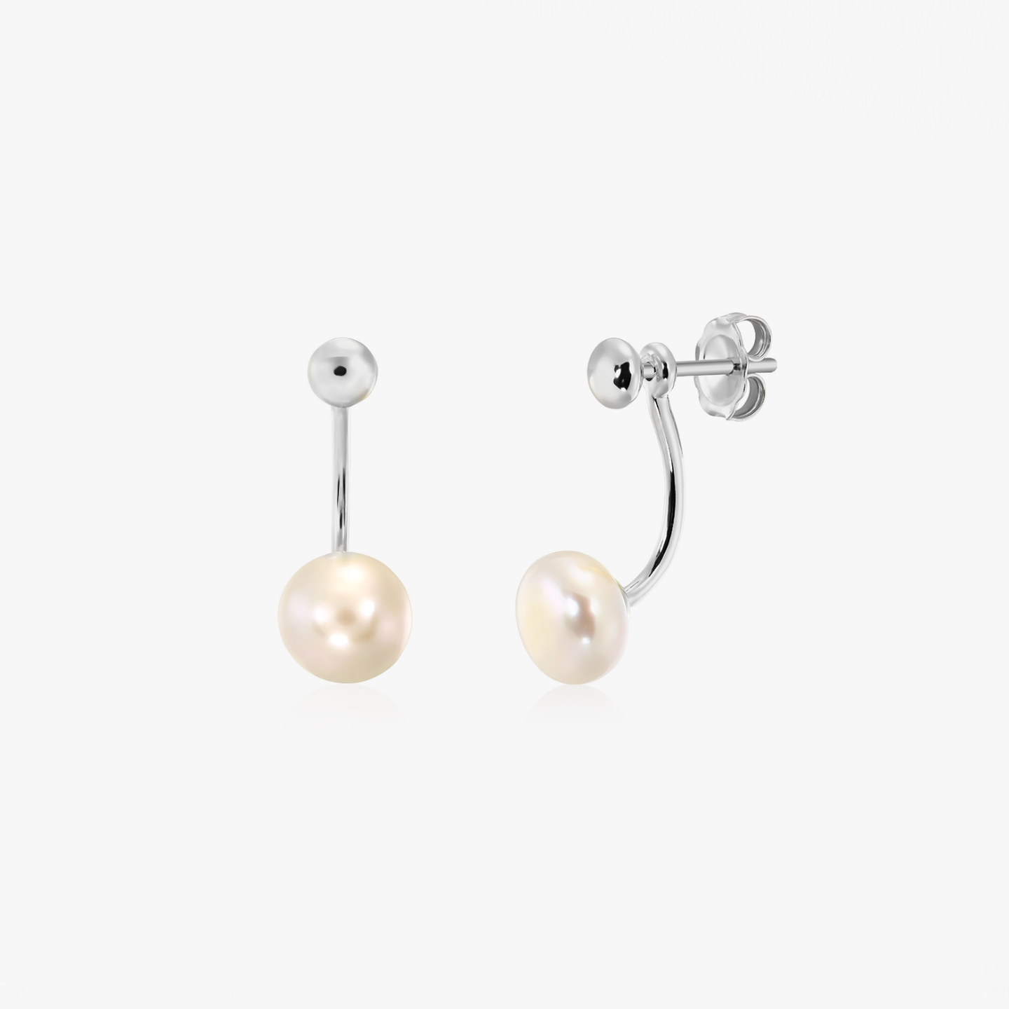 Сребърни обеци Pearl Jacket - Естествени перли - Indira