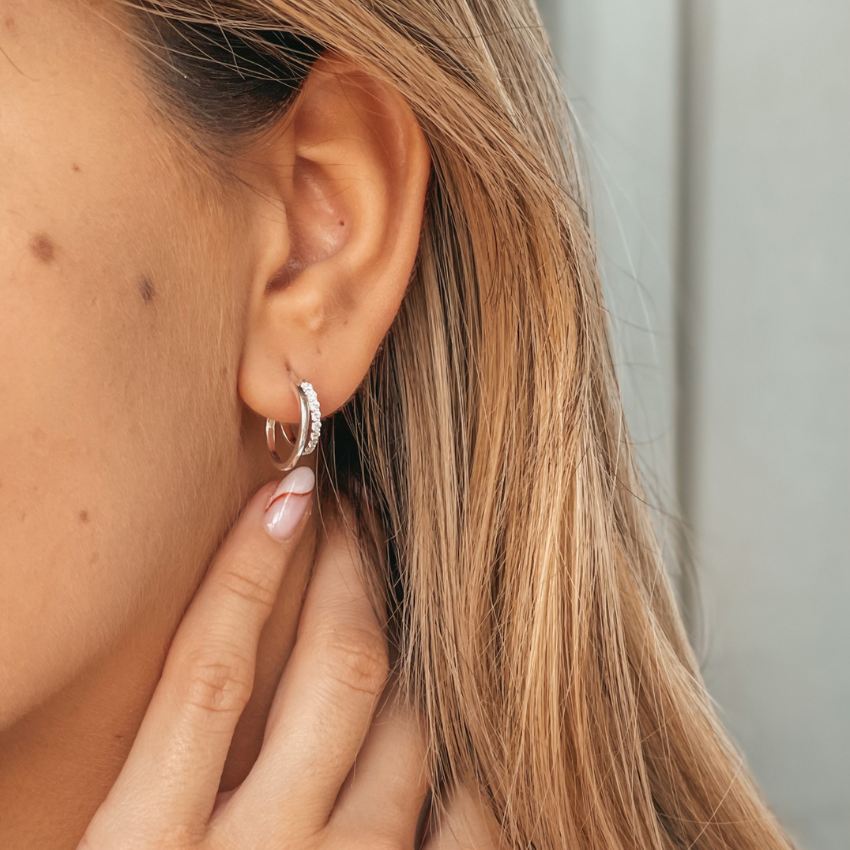 Сребърни обеци Siamese - Цирконий - Indira