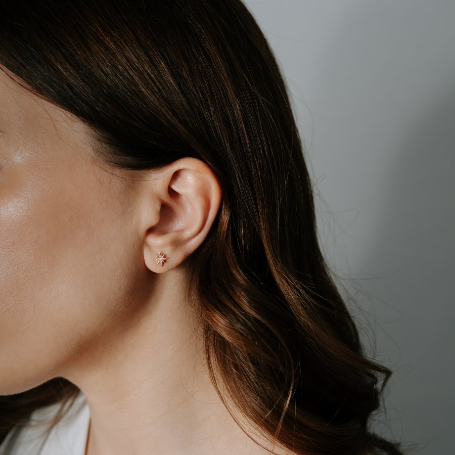 Златни обеци Morningstar - Цирконий - Indira