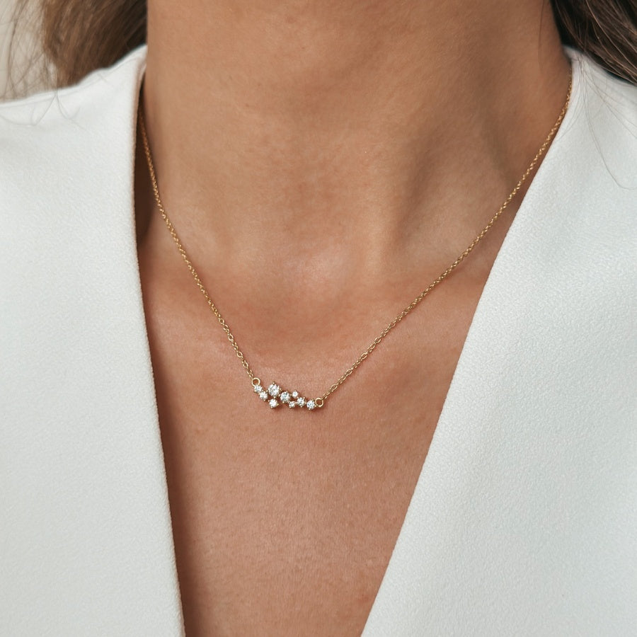 Сребърно колие Golden Constellation - Indira