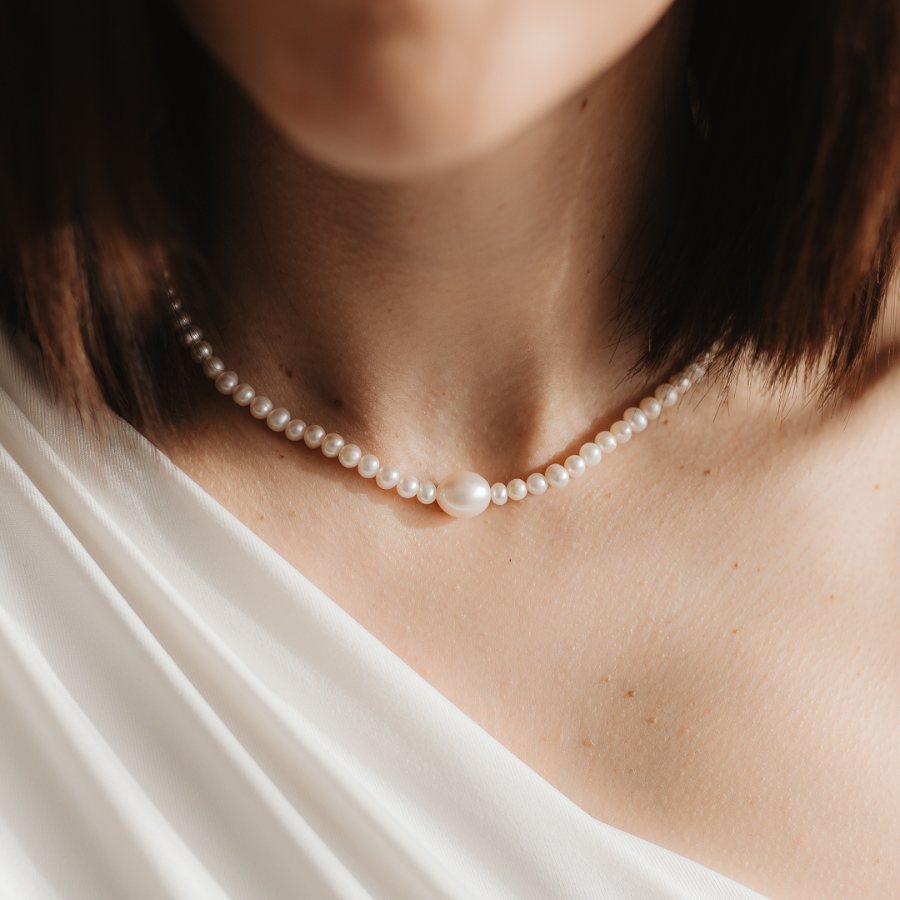 Сребърно колие Chanti - Култивирани перли - Indira