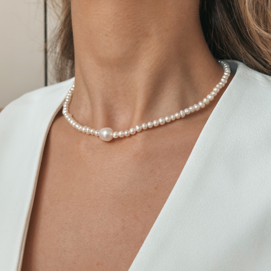 Сребърно колие Chanti - Култивирани перли - Indira