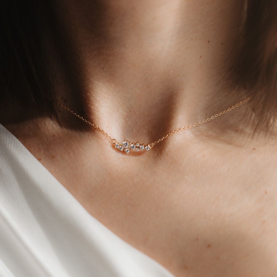 Сребърно колие Golden Constellation - Indira