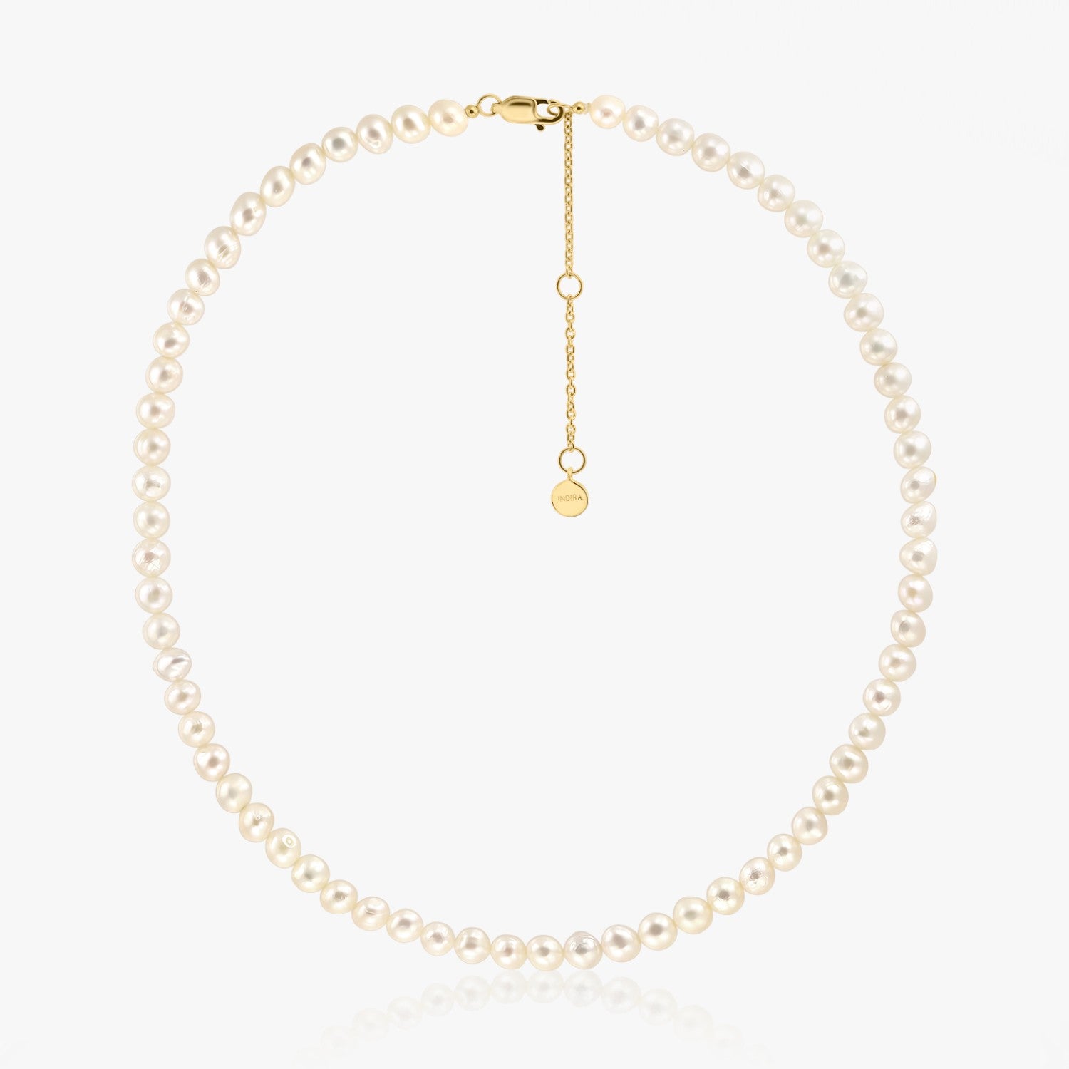 Сребърно колие Golden Finesse - Натурални Перли - Indira