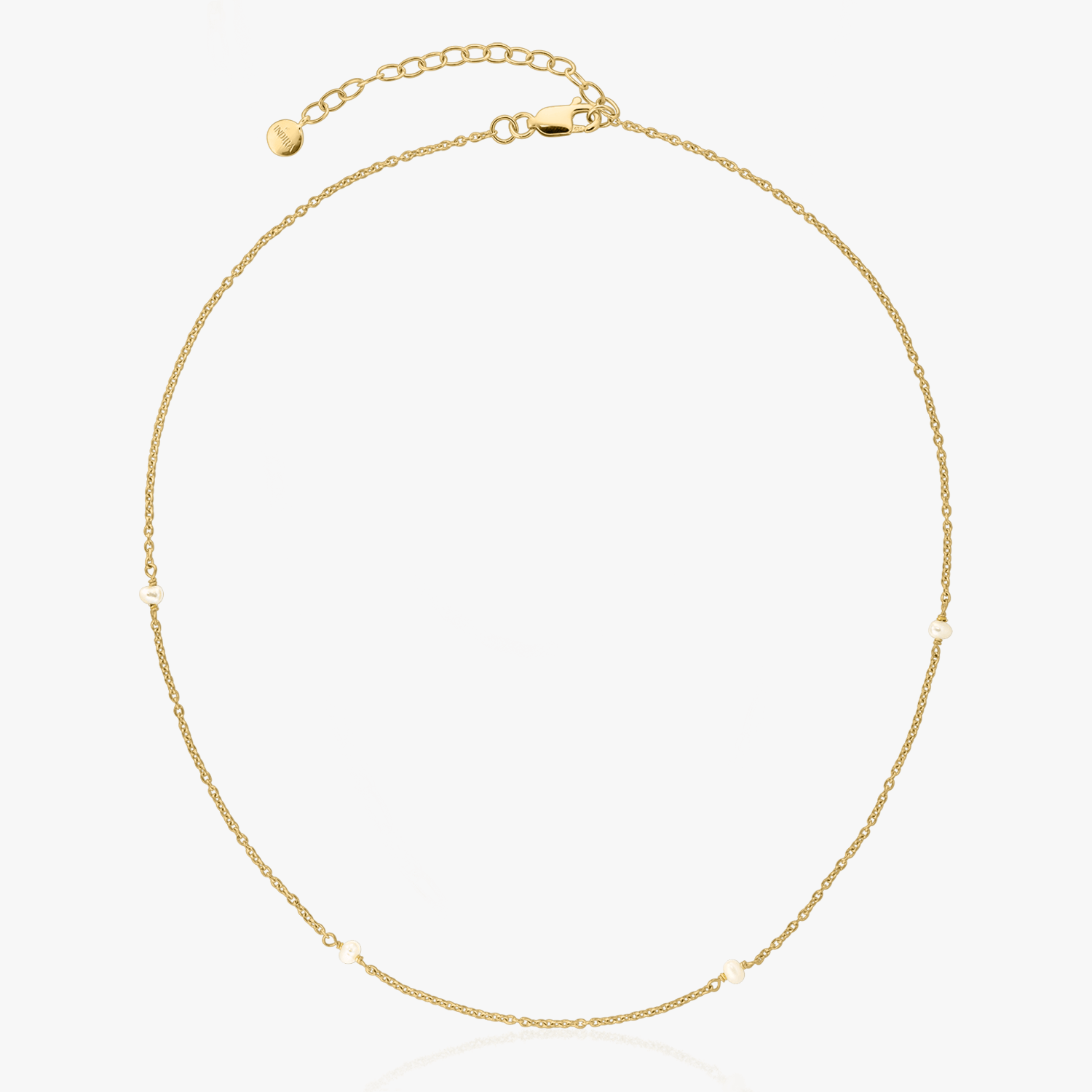 Сребърно колие Golden Tiny Pearls - Indira