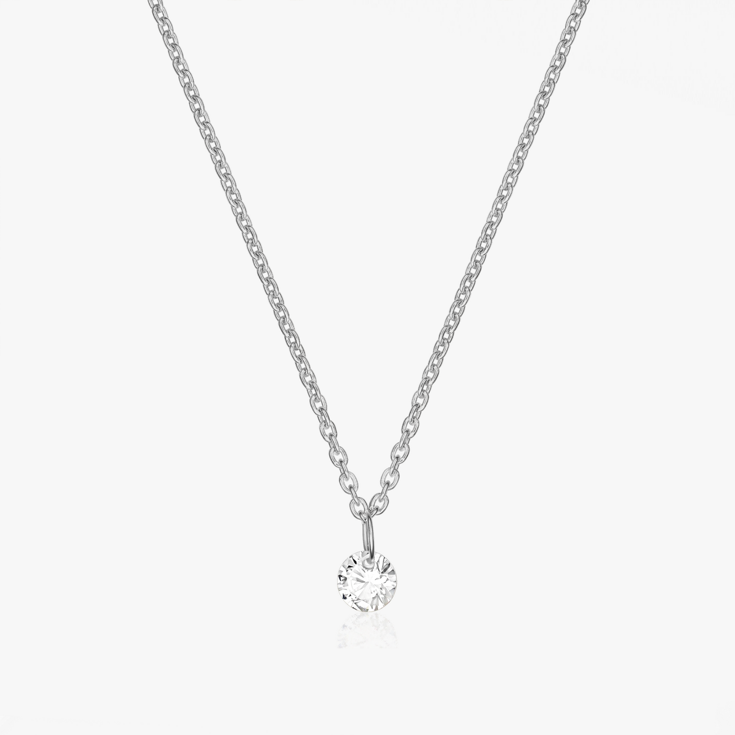 Colier din argint Solitaire - Zirconiu - Indira