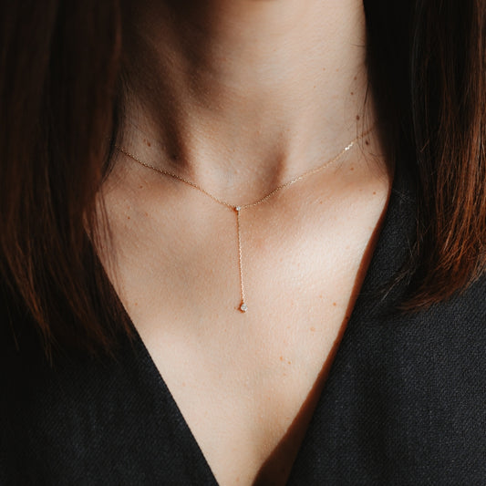 Colier din aur Stone drop - Zirconiu - Indira