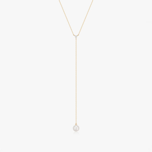 Колие Yara от жълто злато - Натурални перли, Диаманти