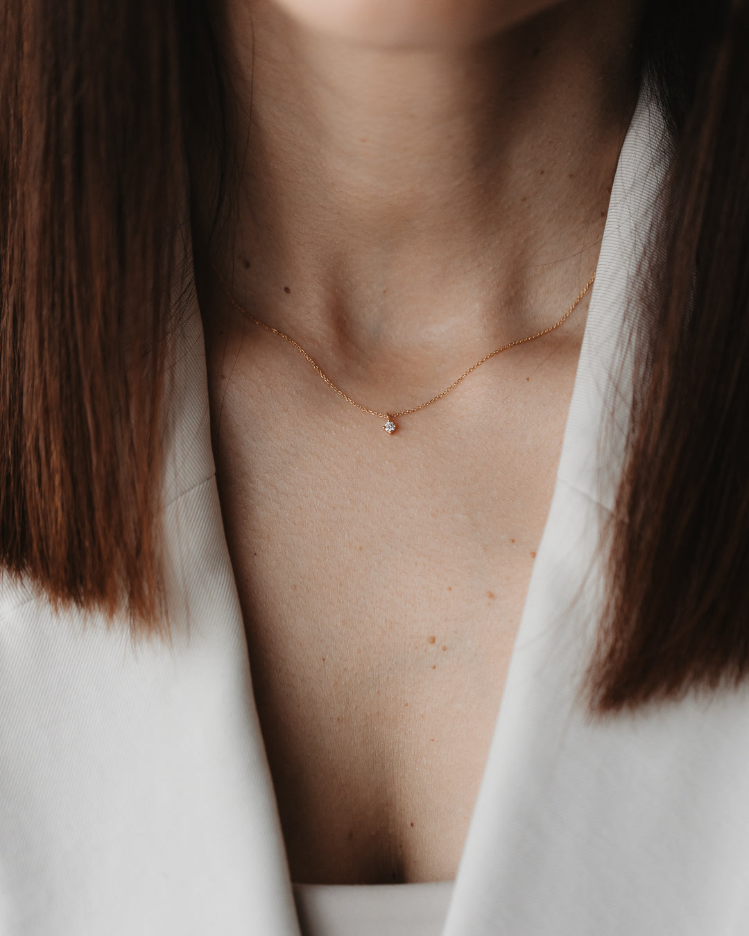 Вечен златен колие - Диамант 0.1 CT