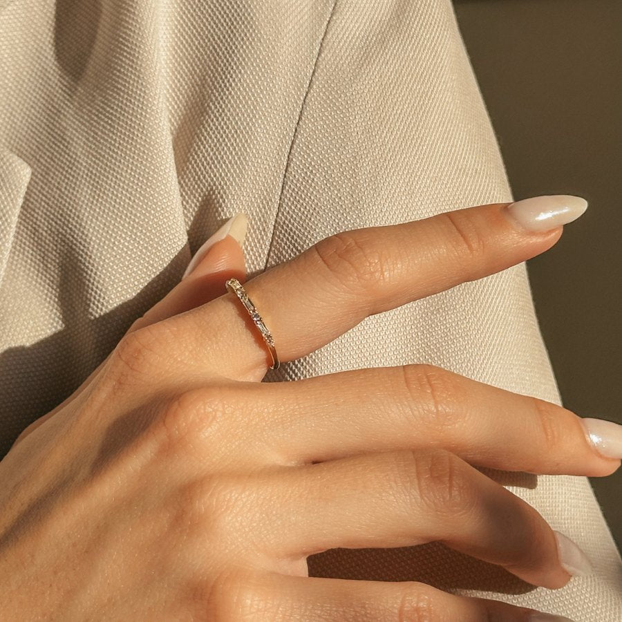 Inel argint Baguette - Zirconiu - Indira