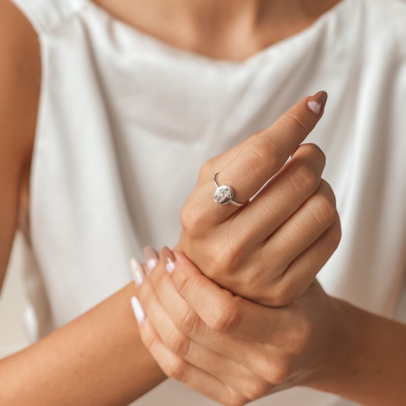 Сребърен пръстен Birth Flower - Cosmos - Indira