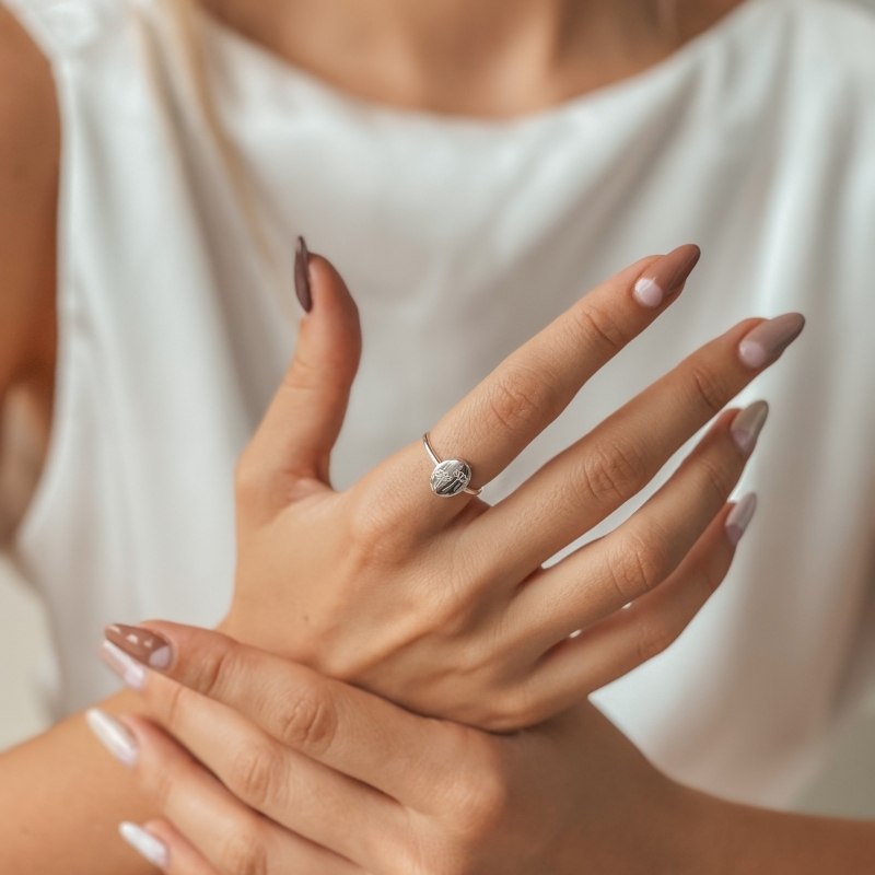 Сребърен пръстен Birth Flower - Cosmos - Indira