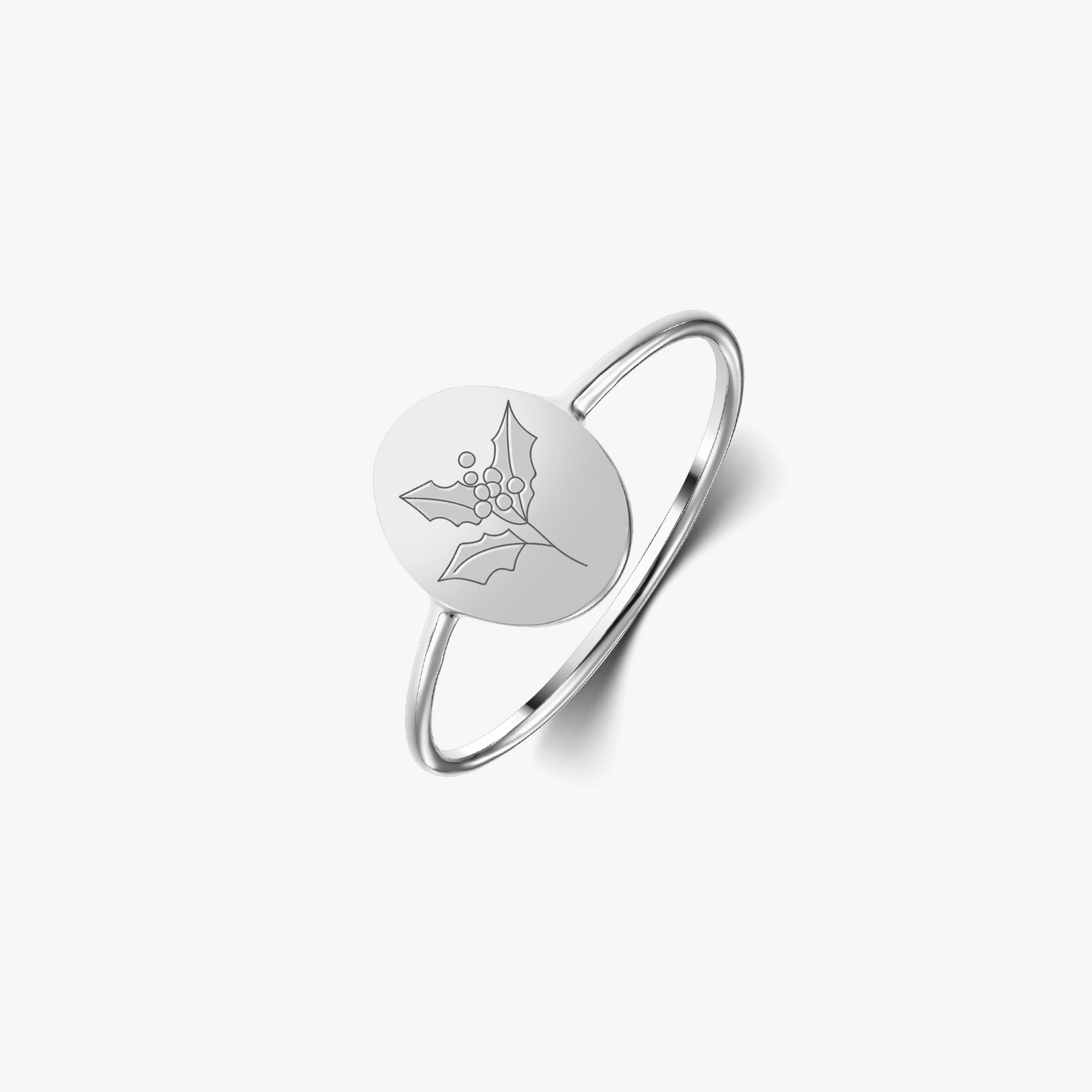 Сребърен пръстен Birth Flower - декември Holly - Indira