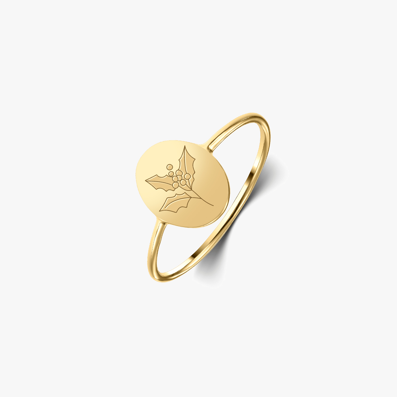 Сребърен пръстен Birth Flower Golden - Декемврийски Холи - Indira