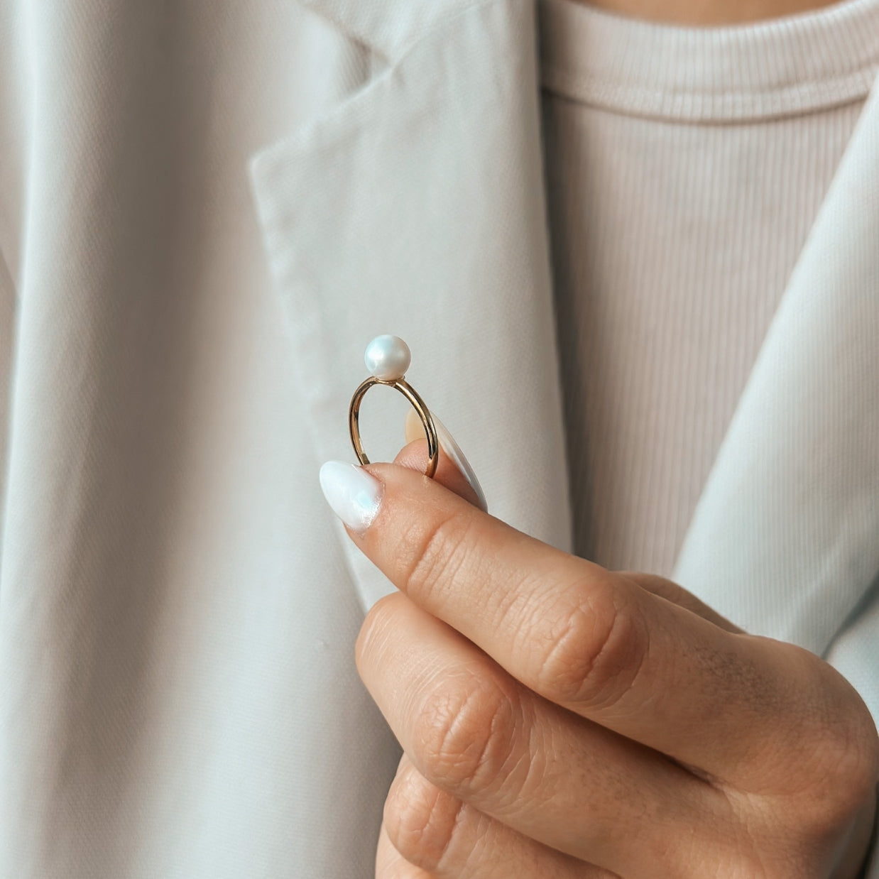 Златен пръстен Pearl Elegance - Indira