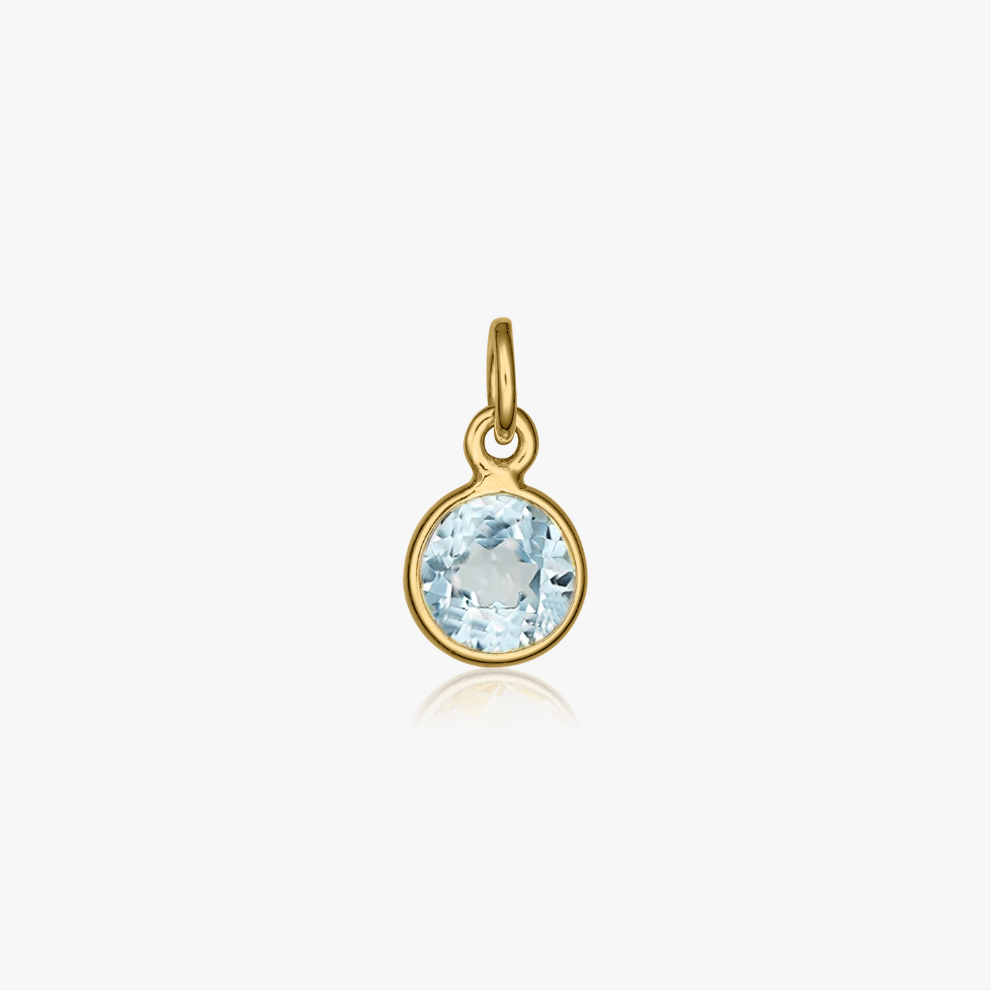 Сребърен медальон Birthstone Golden April - Син топаз - Indira