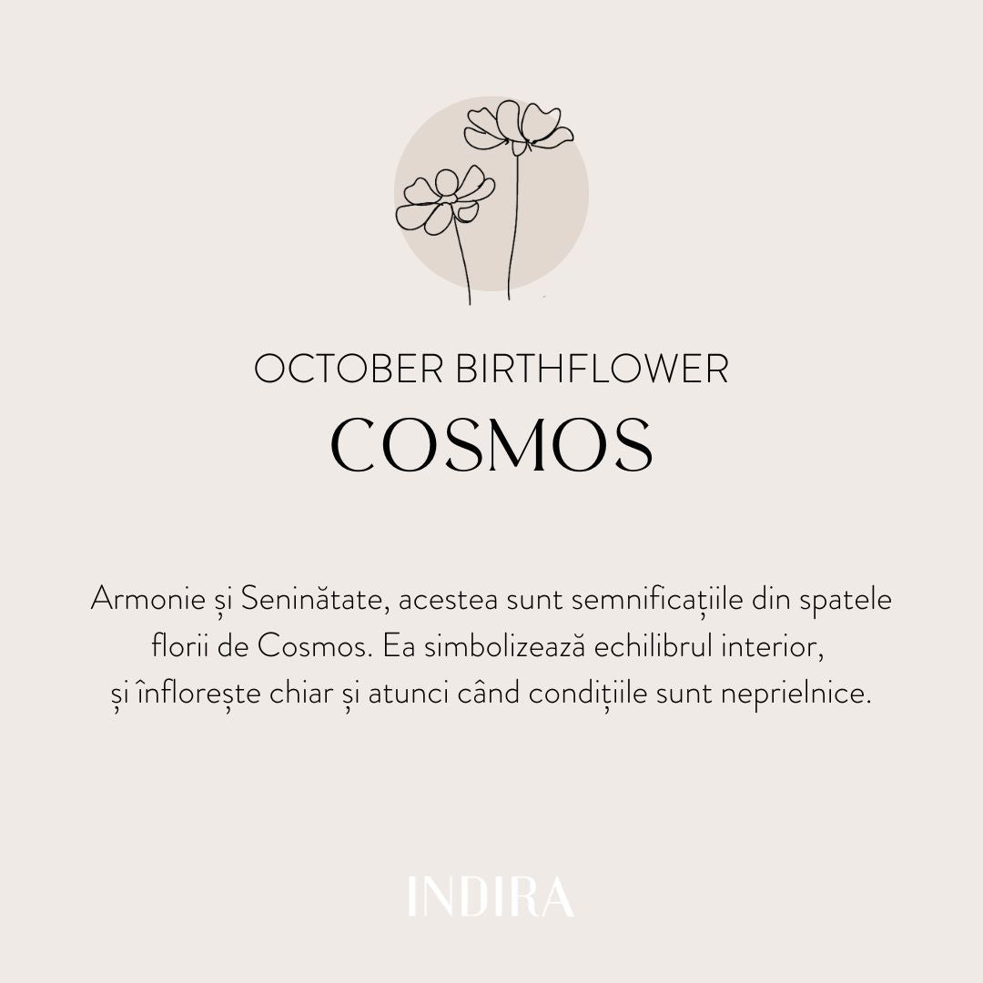 Детска златна гривна със шнур Birth Flower - Октомврийска космос - Indira