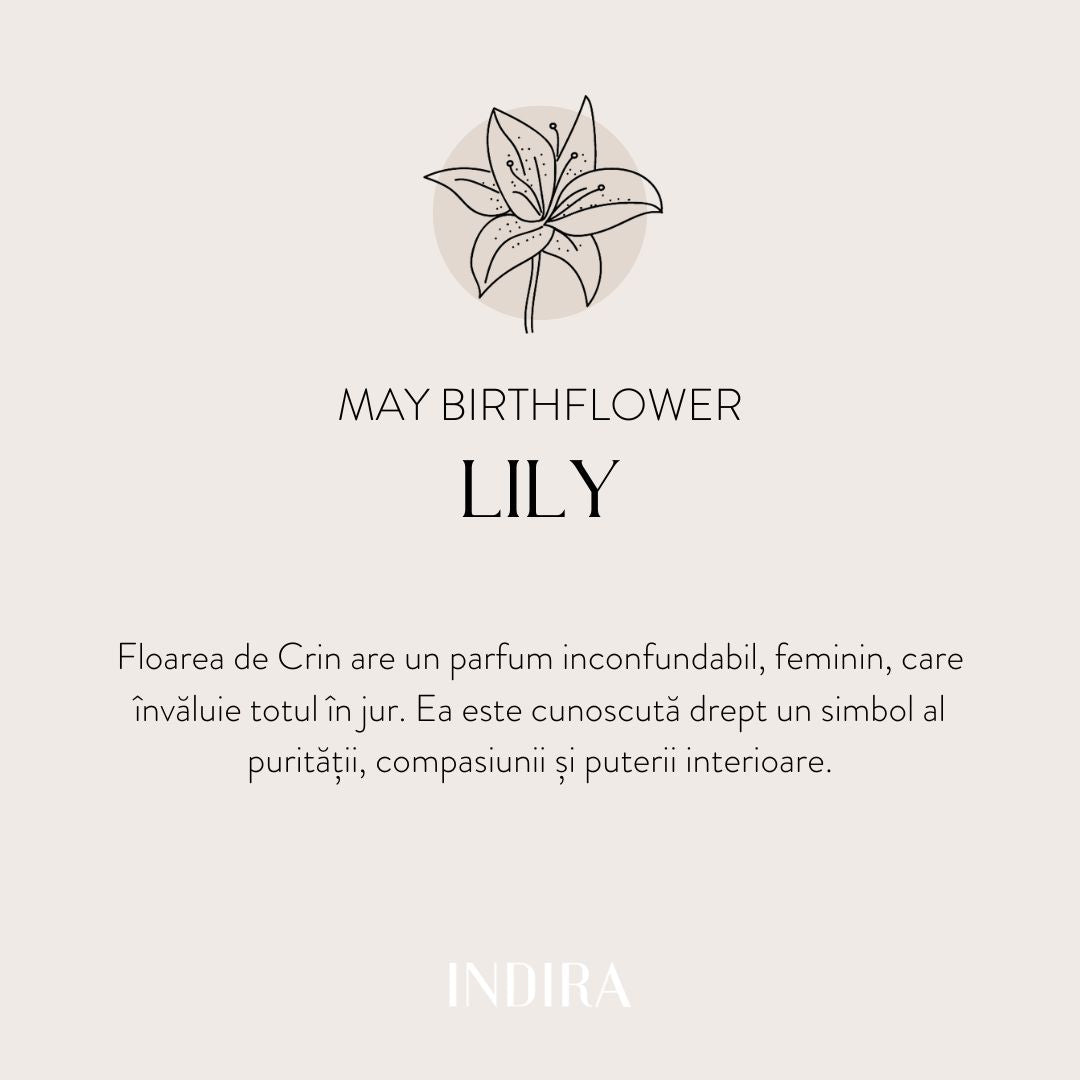 Детска златна гривна със струна Birth Flower - May Lily - Indira