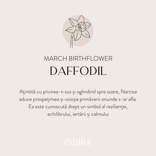 Колие от сребро Birth Flower Silver - мартенски нарцис - Indira