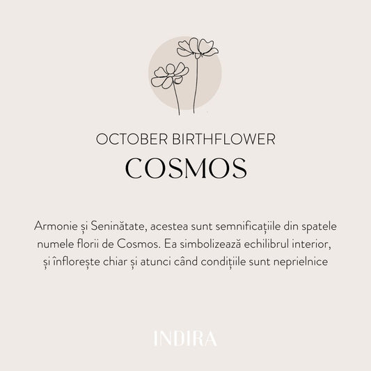 Сребърно колие Birth Flower Silver - Октомври Cosmos - Indira