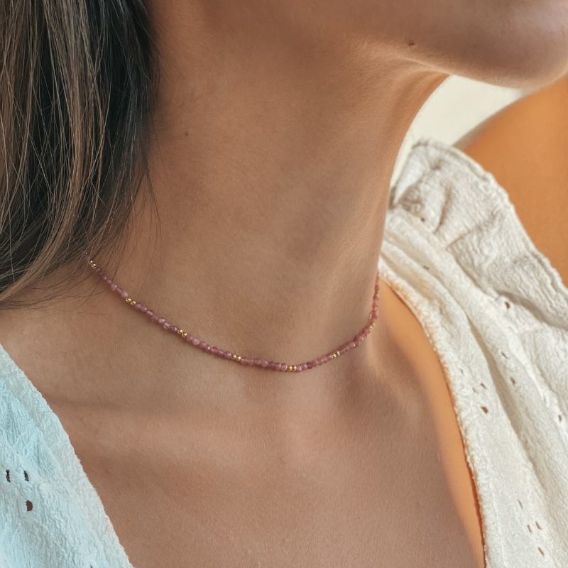 Сребърно колие Golden SummerScape - Турмалин - Indira