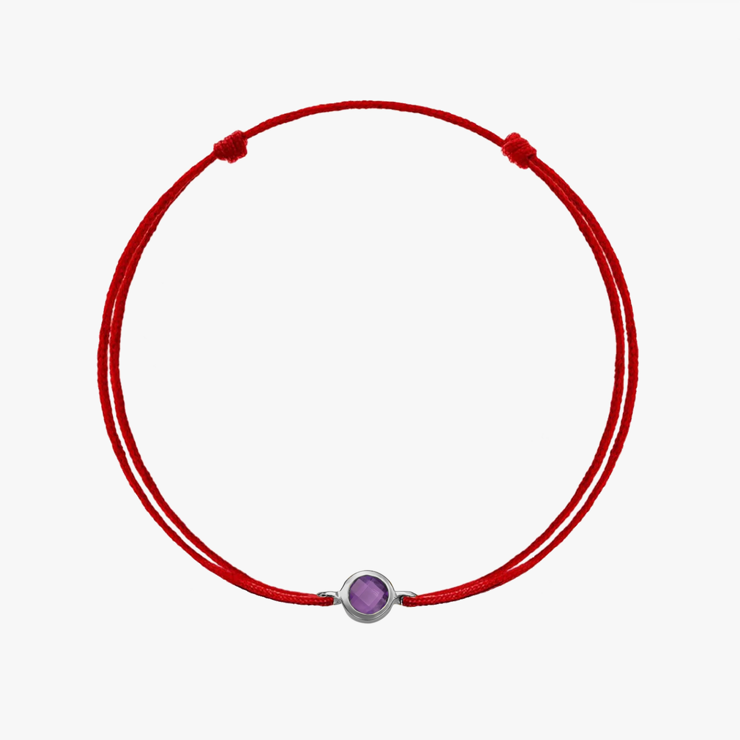 Сребърна плетена гривна Birthstone Silver February - Аметист - Indira