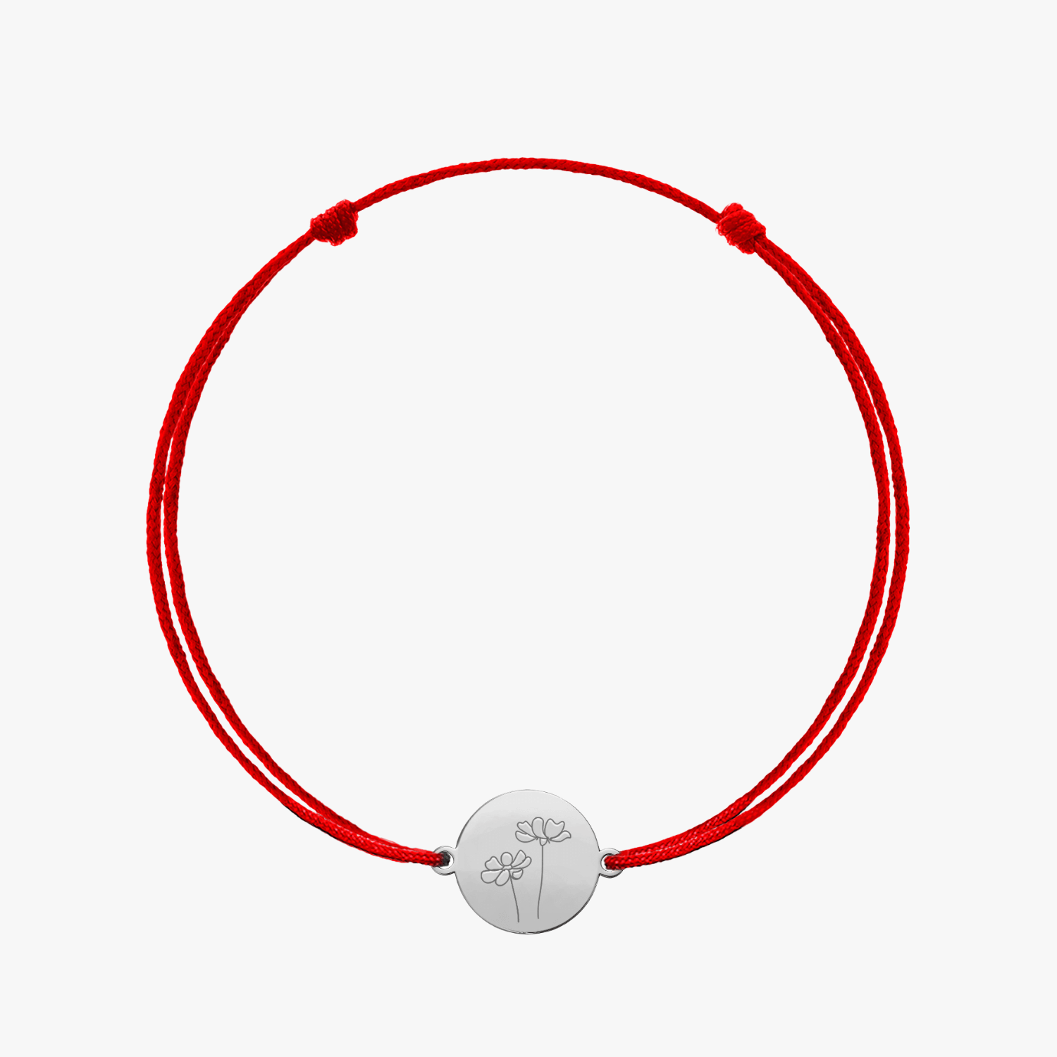 Бяла златна гривна с шнур Birth Flower - Октомврийски Космос - Indira