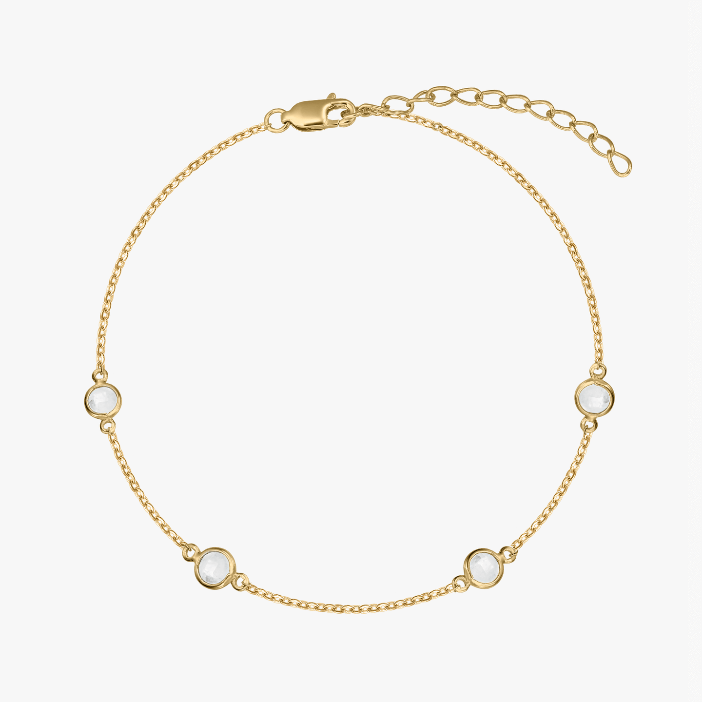 Сребърна гривна Birthstone Golden April - Бял Топаз - Indira