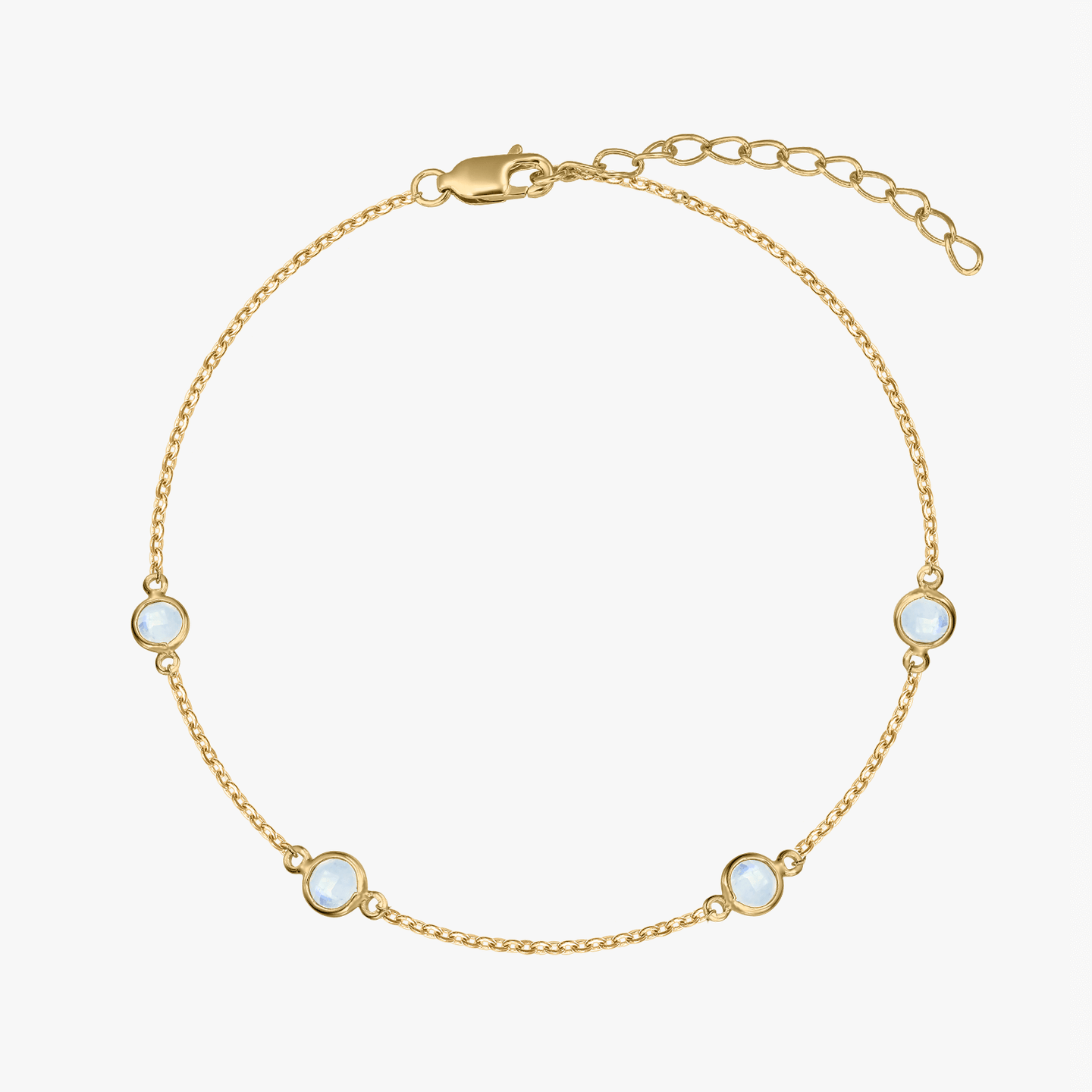Сребърна гривна Birthstone Golden June - Лунен камък - Indira
