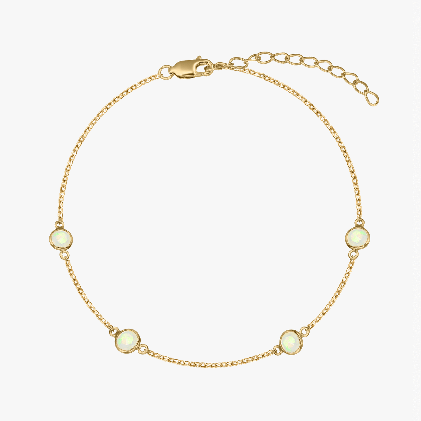 Сребърна гривна Birthstone Златен Октомври - Опал - Indira