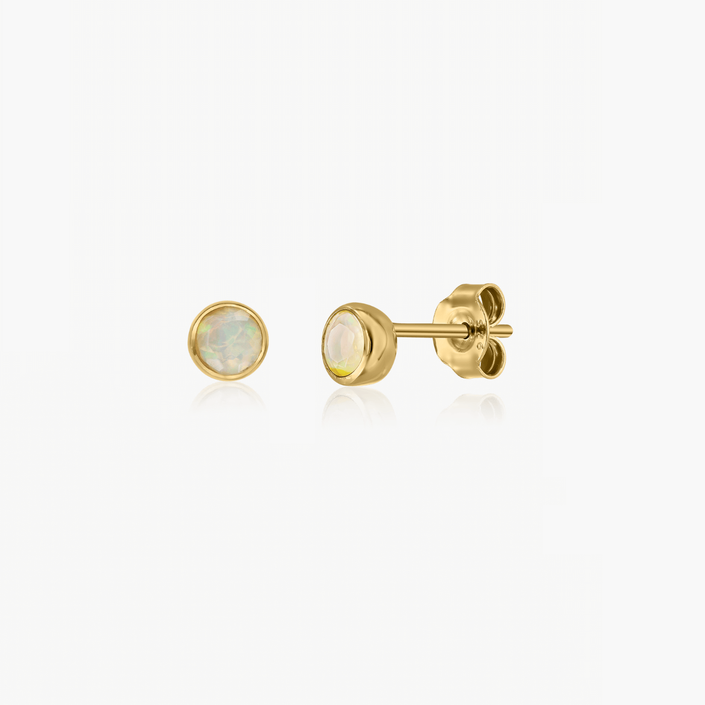 Сребърни обеци Birthstone Golden October - Опал - Indira