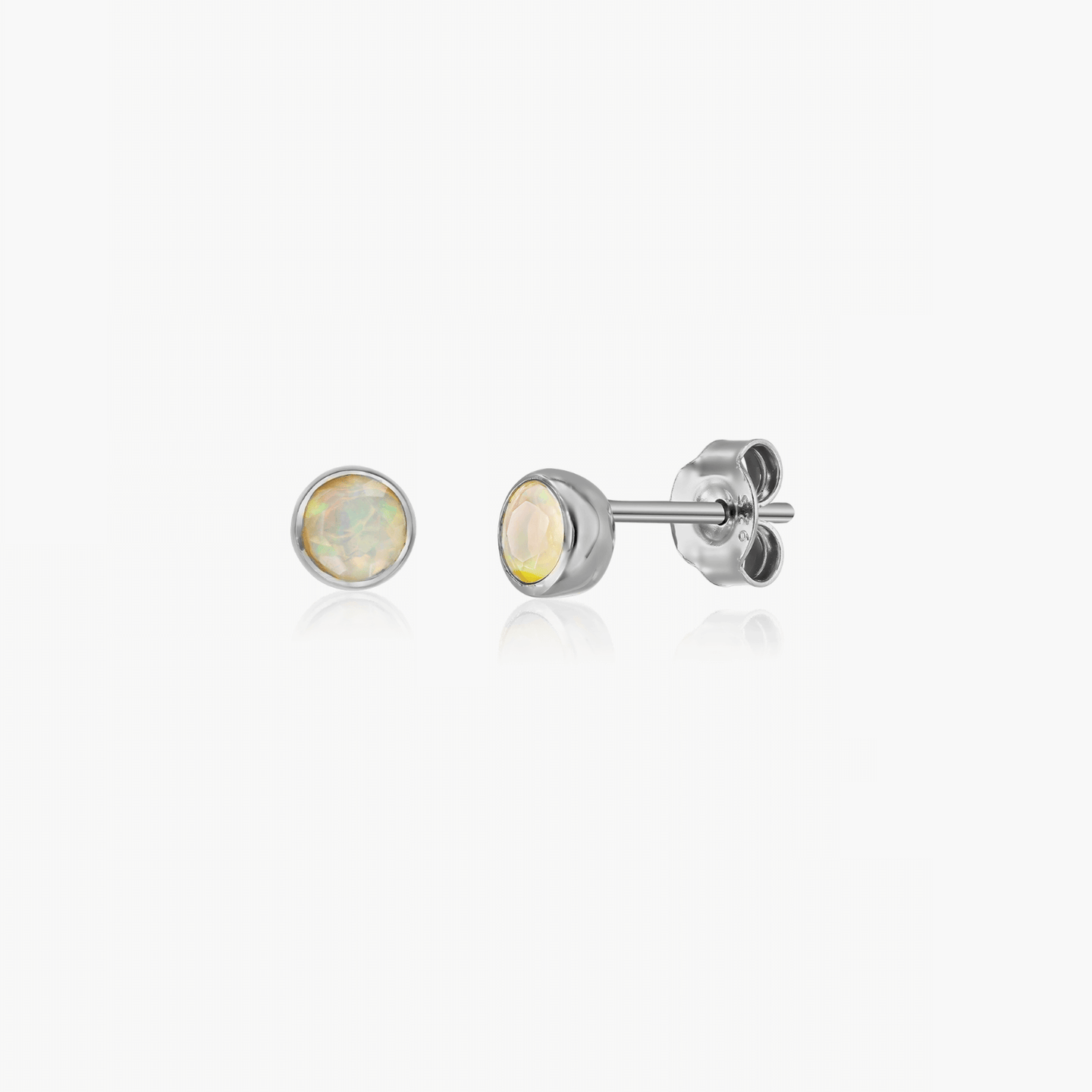 Сребърни обеци Birthstone October - Опал - Indira