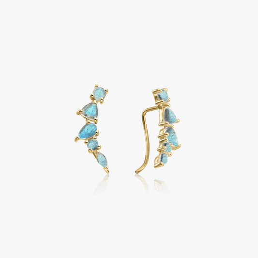 Cercei din argint Valery Golden - Labradorit - Indira