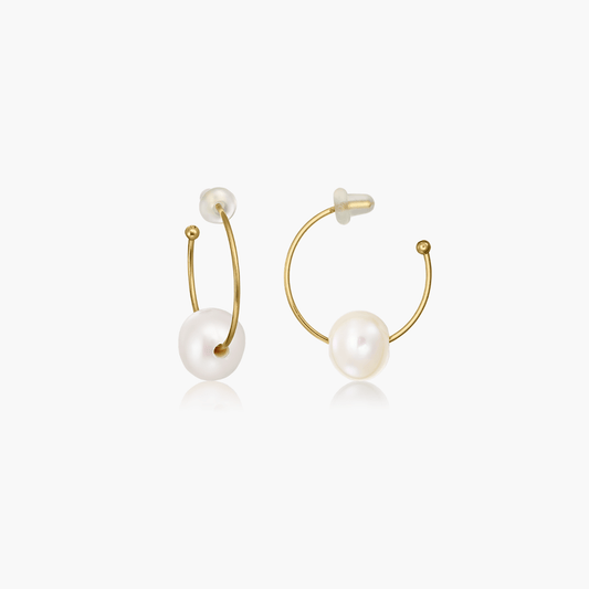 Cercei din aur Boucle - Perle Naturale - Indira