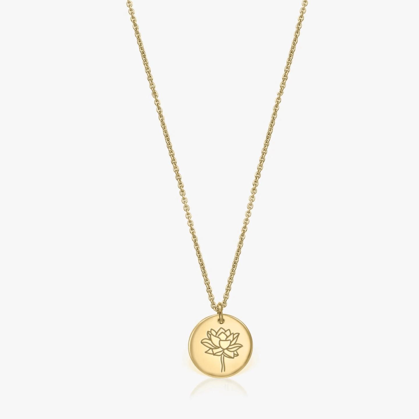 Сребърно колие Birth Flower Golden - Юлски лотос - Indira