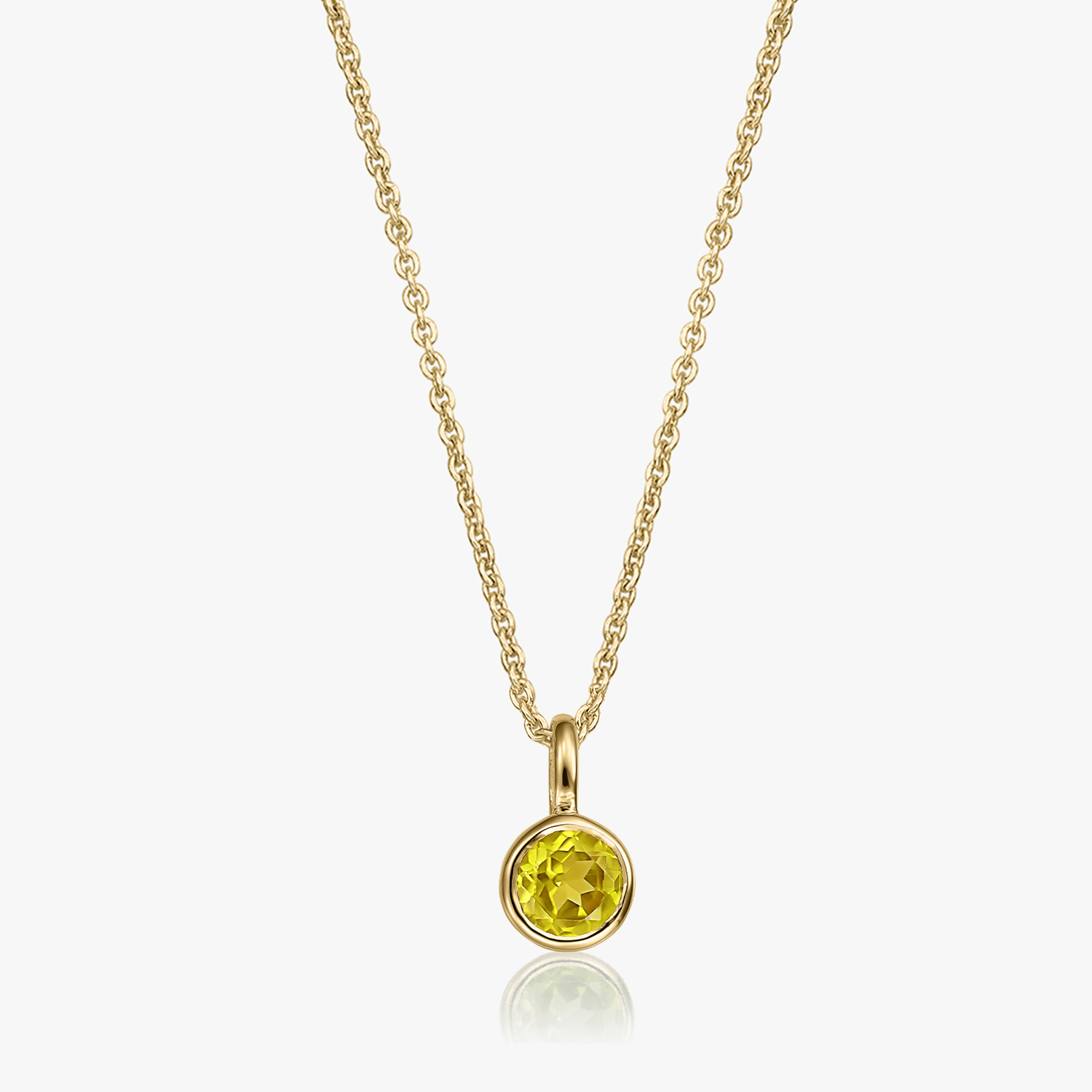 Сребърно колие Birthstone Golden November - Цитрин - Indira