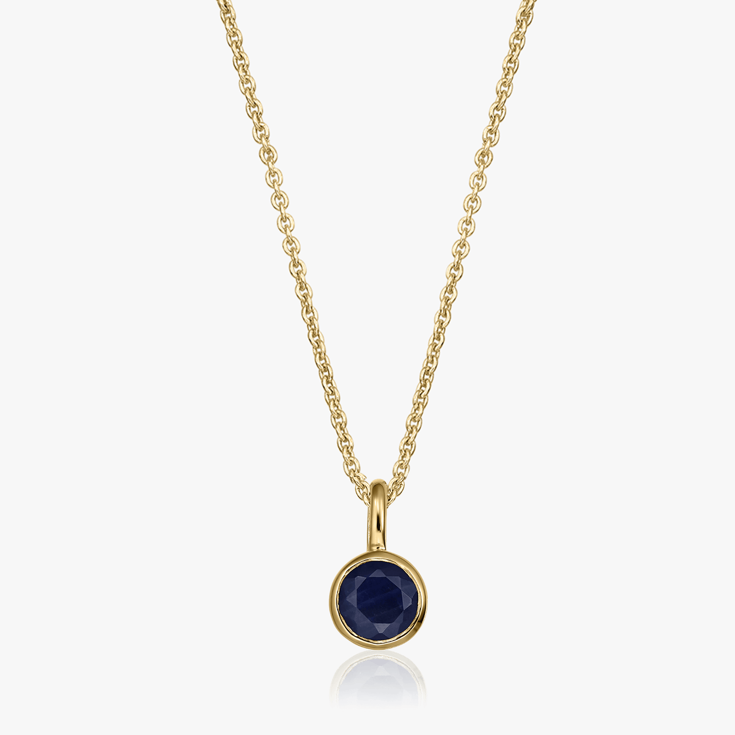 Сребърно колие Birthstone Golden September - сапфир - Indira