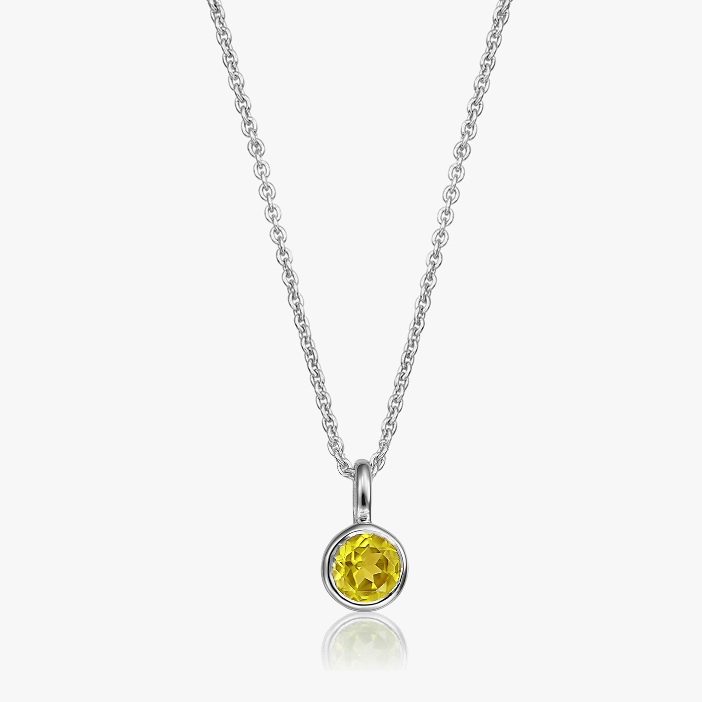 Сребърно колие с Birthstone ноември - Цитрин - Indira